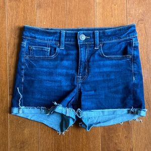 American Eagle Hi-Rise Shortie in Dark Blue | Size 4